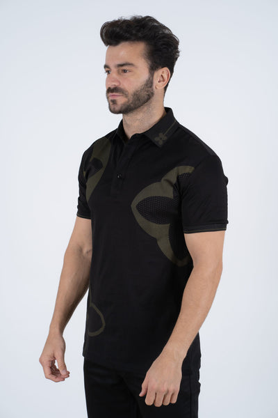 Men's Cotton Modern Fit Black Polo