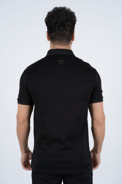 Men's Cotton Modern Fit Black Polo