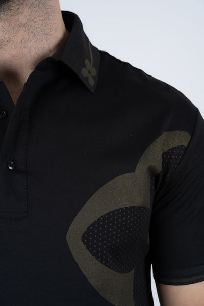 Men's Cotton Modern Fit Black Polo