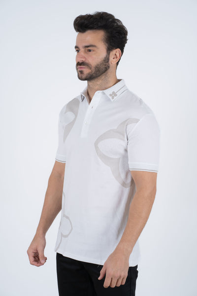 Men's Cotton Modern Fit White Polo