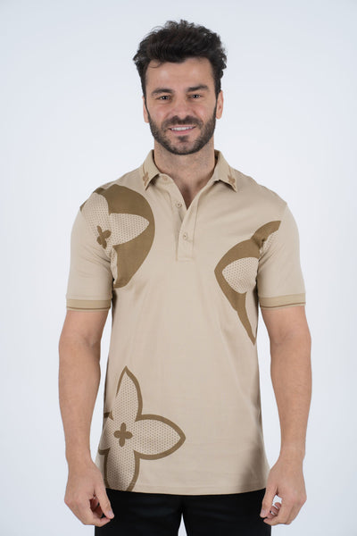 Men's Cotton Modern Fit Beige Polo