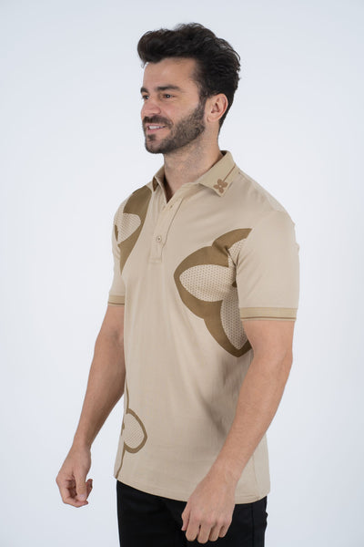 Men's Cotton Modern Fit Beige Polo