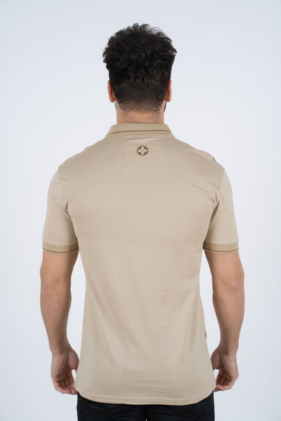 Men's Cotton Modern Fit Beige Polo