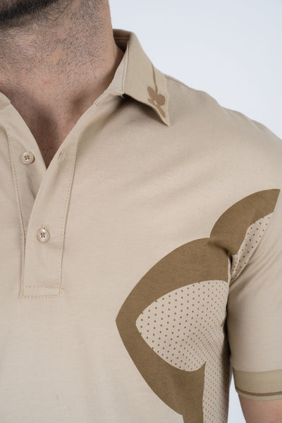 Men's Cotton Modern Fit Beige Polo