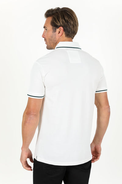 Men's Cotton Modern Fit White Polo