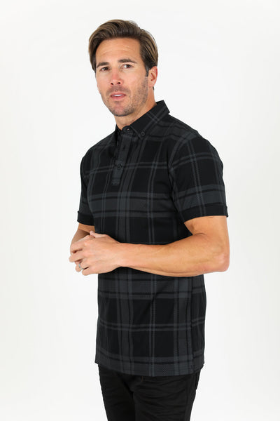 Men's Cotton Modern Fit Black Polo