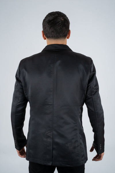 Men's Double Button Black Blazer