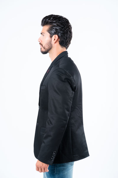 Men's Double Button Black Blazer