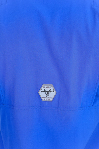 Men's Fishing Royal Blue Short Sleeve Shirt