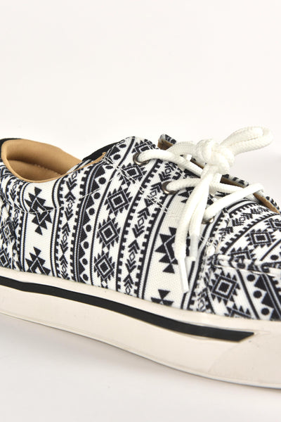 Mens Aztec Print Canvas Sneaker