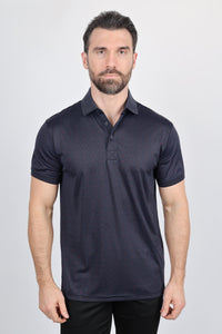 Mens Modern Fit Stretch Full Body Crystals Polo