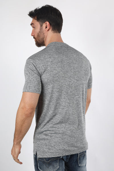 Mens Modern Fit Stretch Henley T-Shirt with Logo