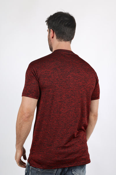 Mens Modern Fit Stretch Henley T-Shirt with Logo