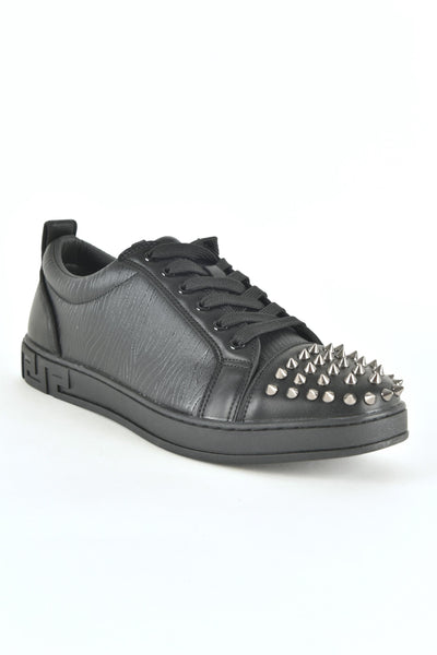 Mens Multi Fabric Low-Top Sneaker With Spikes