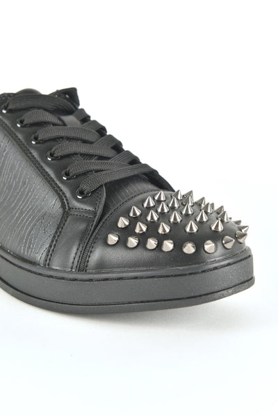 Mens Multi Fabric Low-Top Sneaker With Spikes