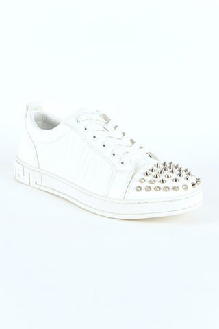 Mens Multi Fabric Low-Top Sneaker With Spikes