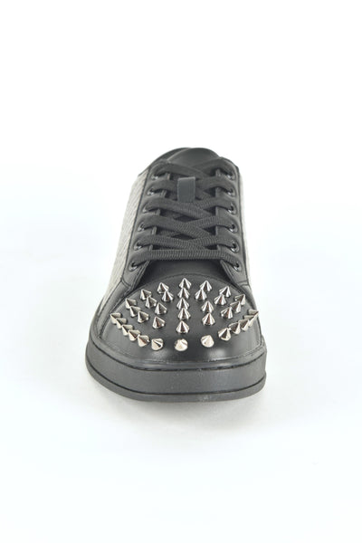 Mens Multi Fabric Low-Top Sneaker With Spikes