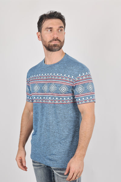 Mens Performance Fabric Modern Fit Stretch Aztec T-Shirt