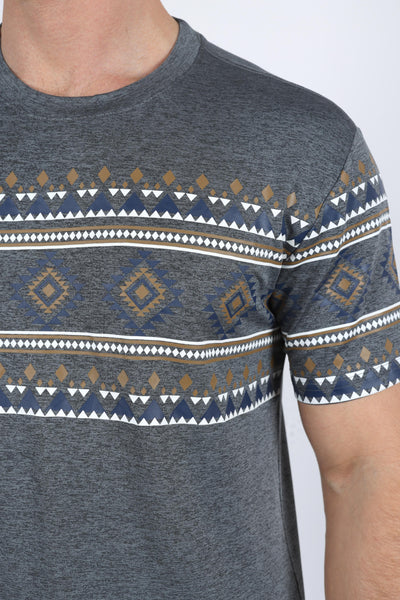 Mens Performance Fabric Modern Fit Stretch Aztec T-Shirt