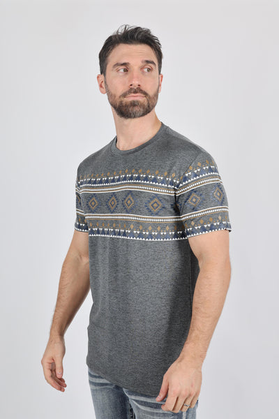 Mens Performance Fabric Modern Fit Stretch Aztec T-Shirt