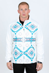 Mens Aztec Softshell Water-Resistant Jacket - White