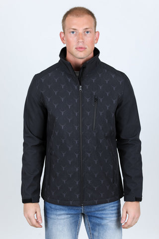 Mens Aztec Softshell Water-Resistant Jacket - Black