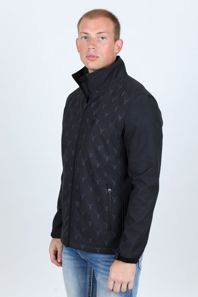 Mens Aztec Softshell Water-Resistant Jacket - Black