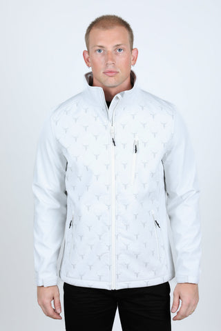 Mens Aztec Softshell Water-Resistant Jacket - White