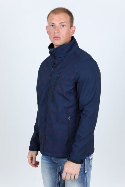 Mens Aztec Softshell Water-Resistant Jacket - Navy