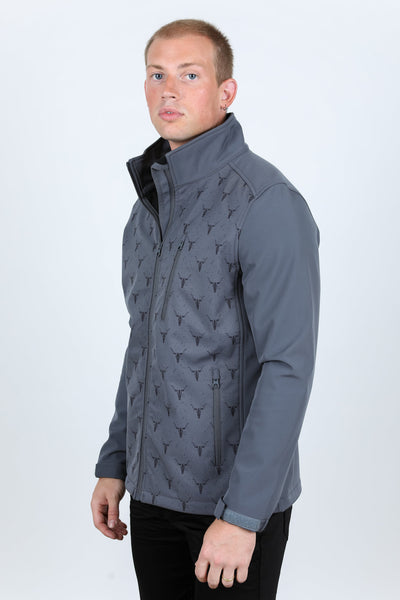 Mens Aztec Softshell Water-Resistant Jacket - Gray