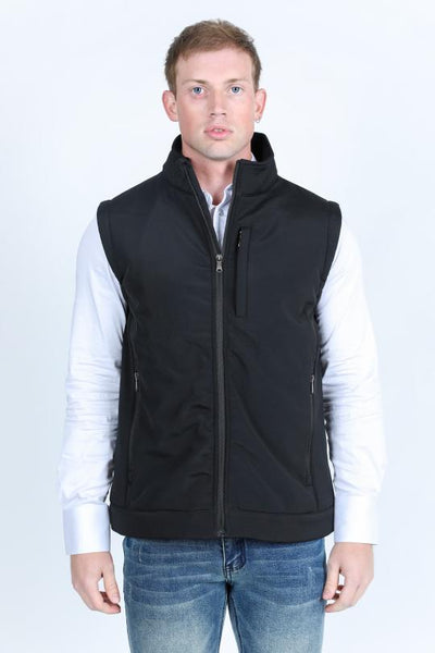 Mens SoftShell Concealed Carry Water-Resistant Vest - Black