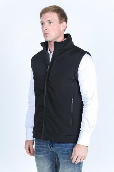 Mens SoftShell Concealed Carry Water-Resistant Vest - Black