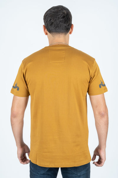 Men's Cotton Mustard Rhinestone T-shirt