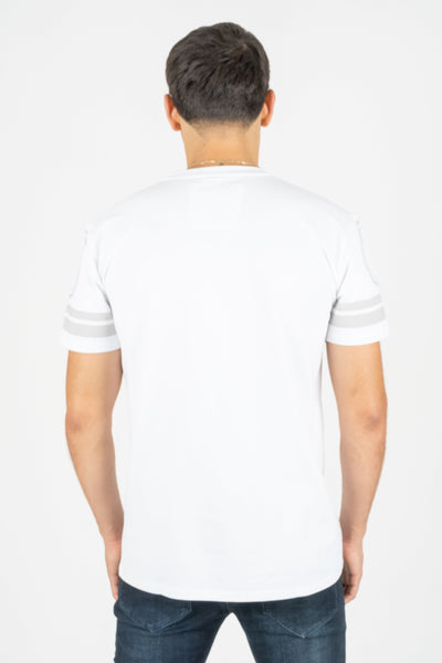 Men's Cotton White Rhinestone T-shirt