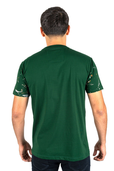 Men's Cotton Green Rhinestone T-shirt