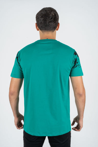 Men's Cotton Teal Rhinestone T-shirt