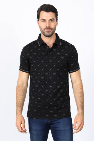 Mens Cotton Printed Polo Shirt