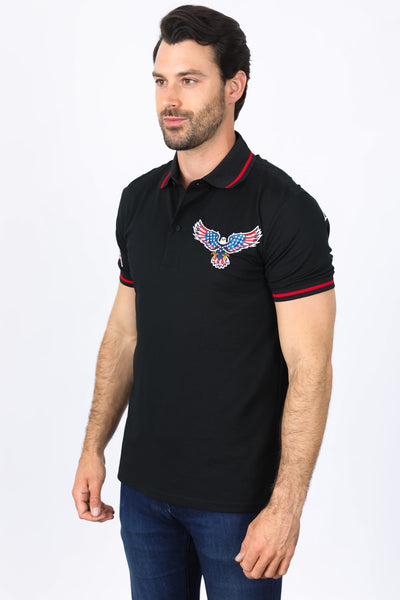 Mens Modern Fit Stretch USA Embroidery Polo