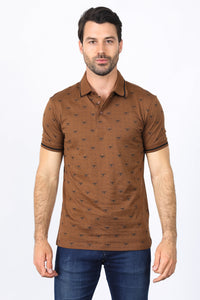 Mens Cotton Printed Polo Shirt