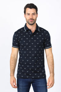 Mens Cotton Printed Polo Shirt