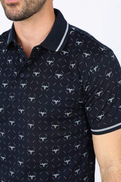 Mens Cotton Printed Polo Shirt