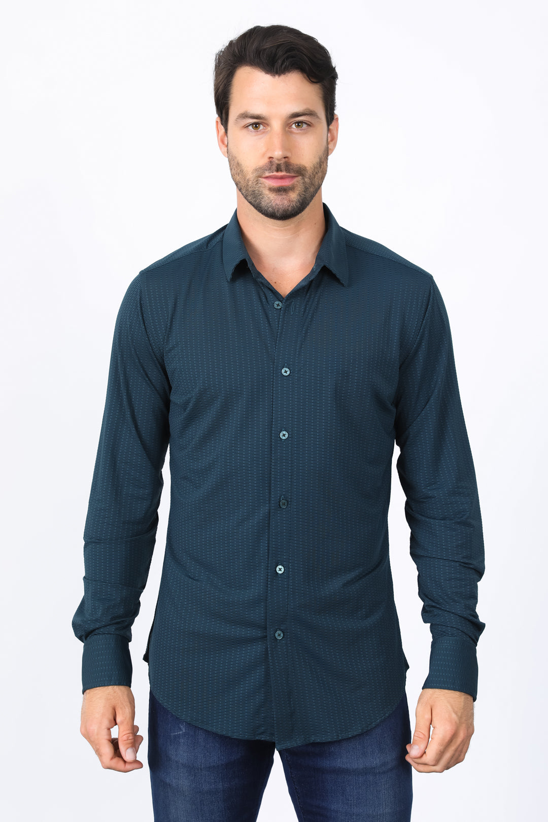 Men’s Modern Fit Stretch Dress Shirt - Teal