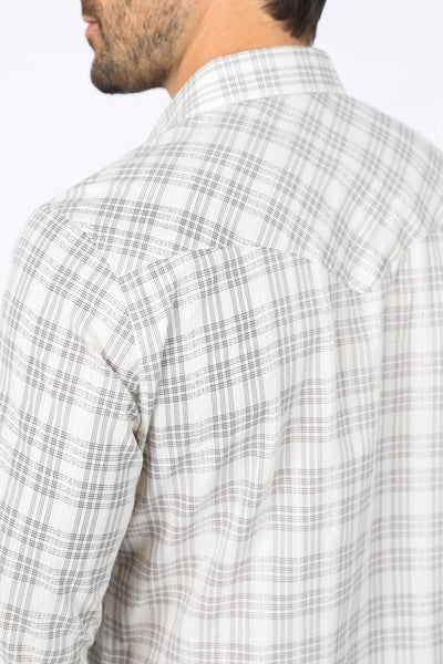 Mens Western Checkered White Long Sleeve Shirts