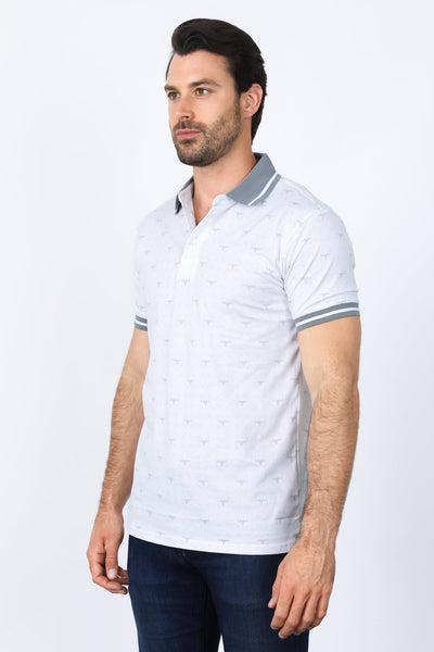 Mens Cotton Printed Polo Shirt