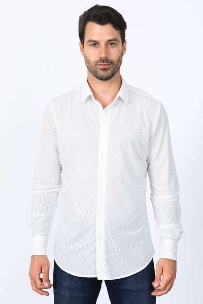 Men’s Modern Fit Stretch Dress Shirt - White