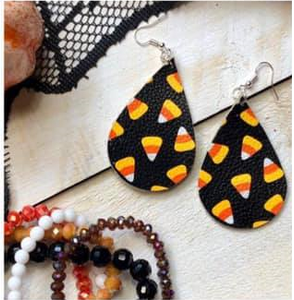 Black Candy Corn Earrings