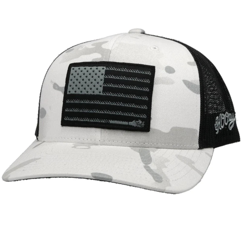 "LIBERTY ROPER" WHITE/BLACK HAT