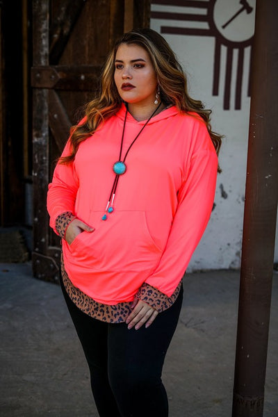 Leopard/Neon Pink Reversible Hoodie