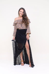 Black Lace Maxi Skirt