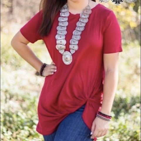 Maroon Knotty Top